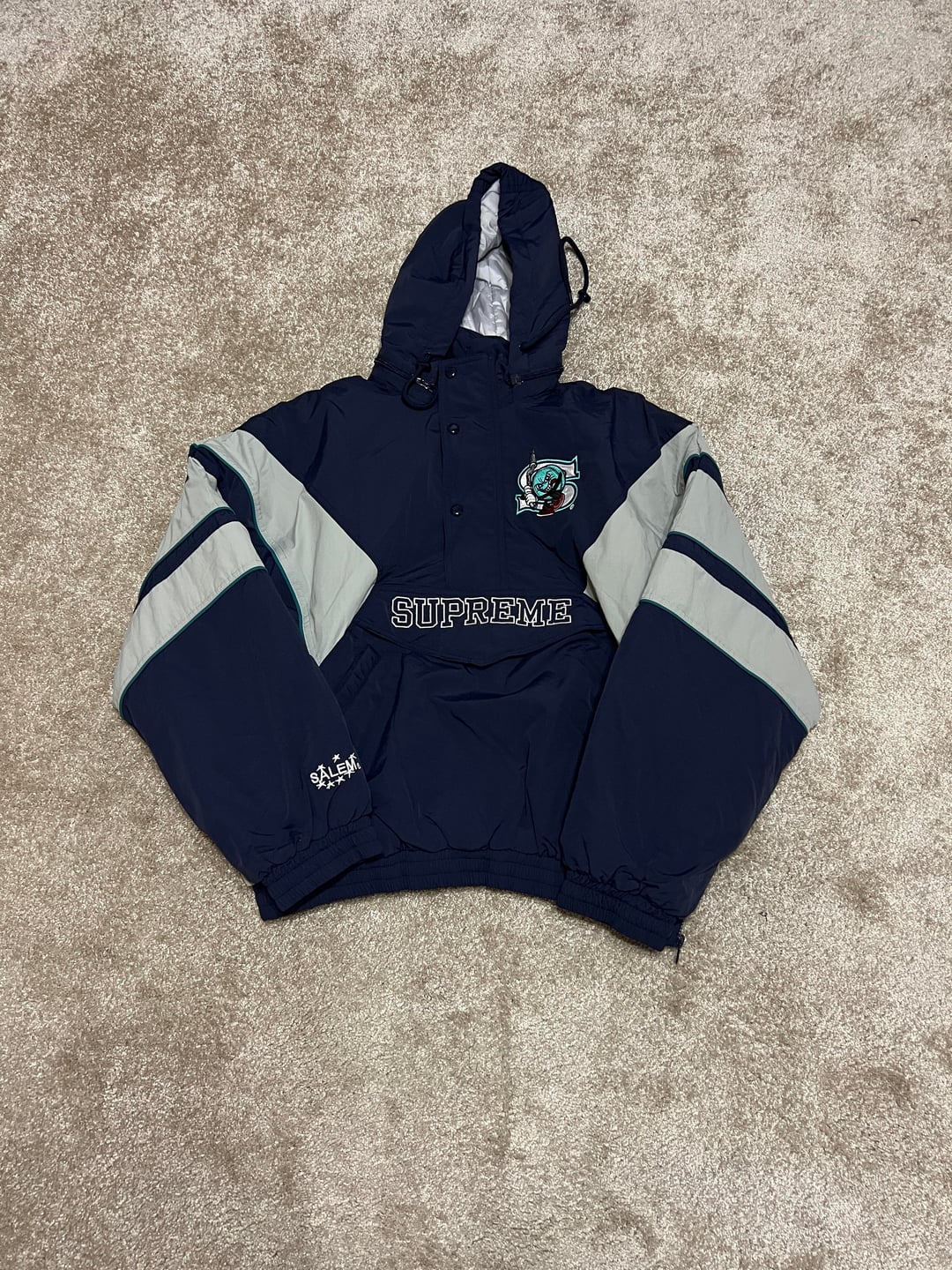 Navy Supreme sports jacket with contrasting panels