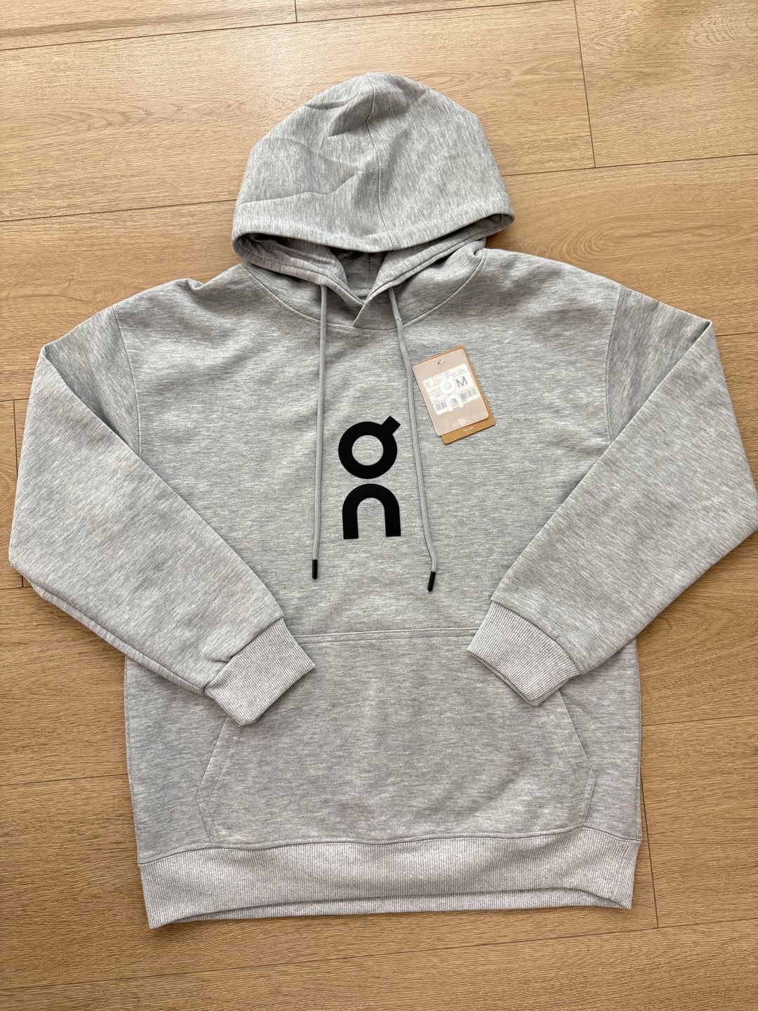 Grey logo hoodie, front